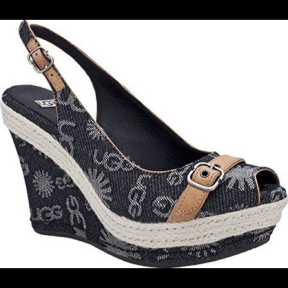 UGG Shoes - UGG Noella denim slingback platform wedge